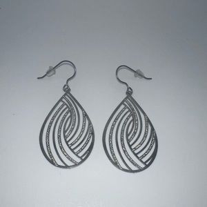 Teardrop Silver Dangle Earrings